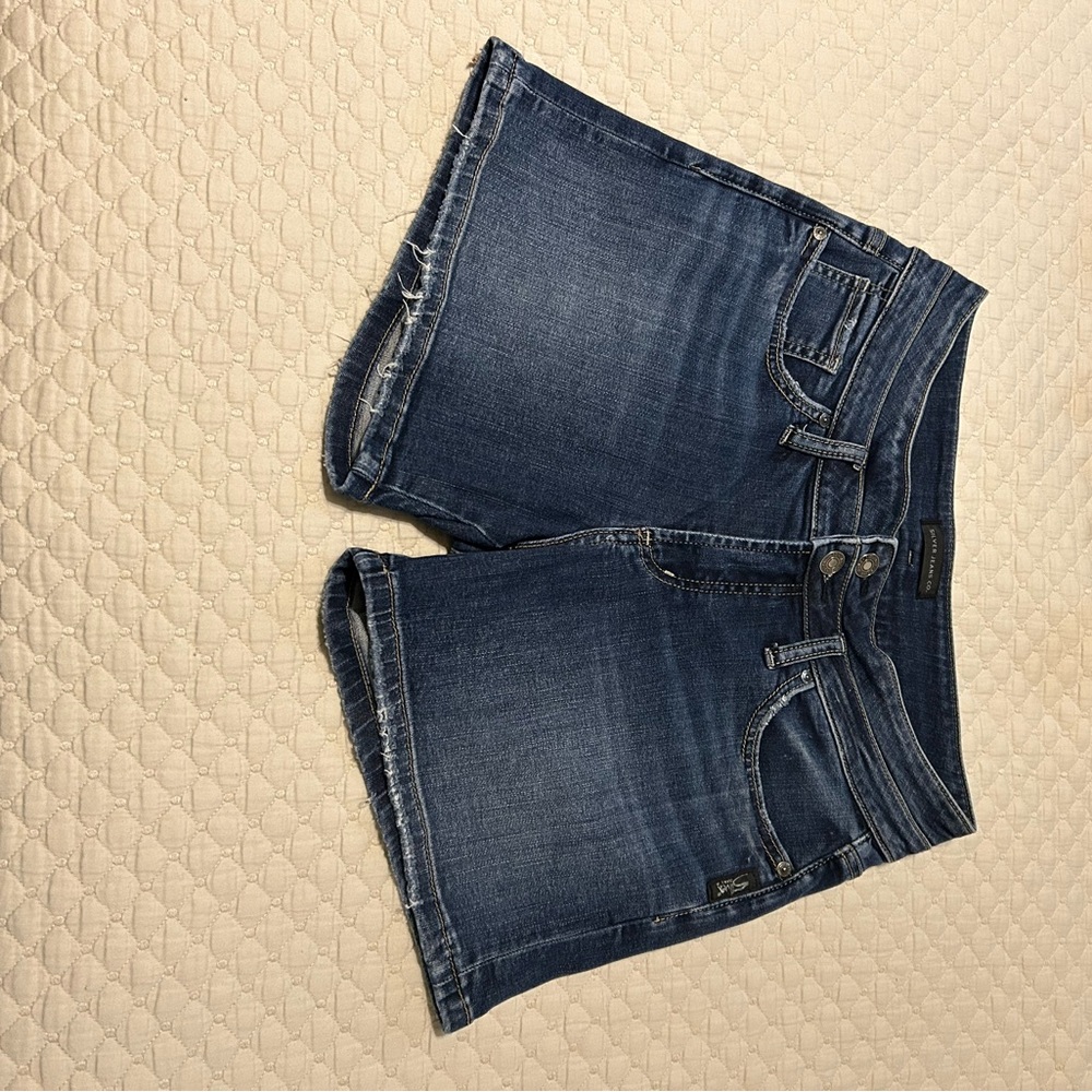 Suki Mid Rise Double Button Shorts by Silver Jeans